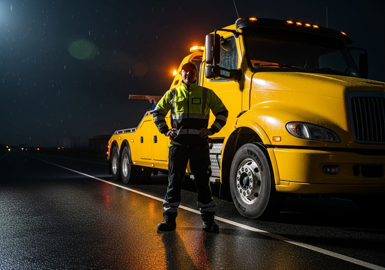 Camion-plateau de remorquage SAM DÉPANNE à Poissy en Île-de-France